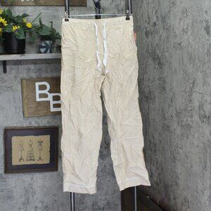 State of Day Womens Printed Poplin Pajama Pants Amber Brown Stripe S